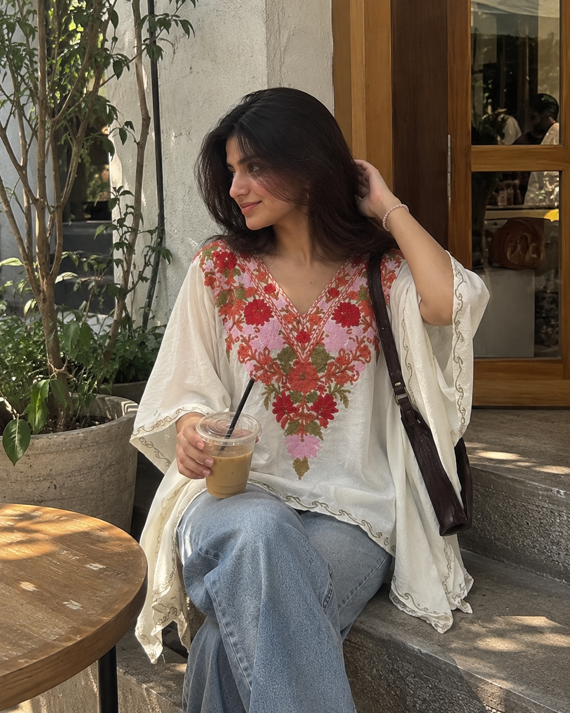 Aaira Floral Aari Kaftan